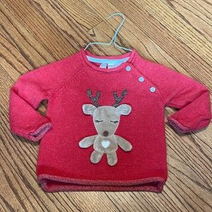 Unisex red reindeer sweater